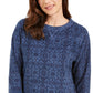 Karen Scott Women's Sport Printed Microfleece Top Blue Size Small