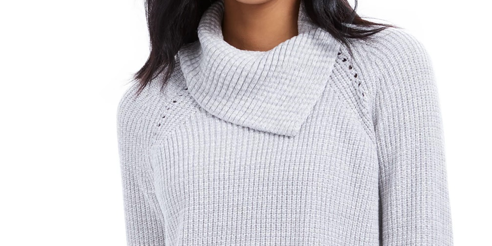 Style & Co Women's Pointelle-Knit Sweater Gray Size Medium