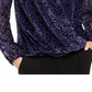 Alfani Women's Printed Burnout Surplice Top Purple Size Small