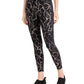 Ideology Women's Printed Luster Leggings Black Size XX Large