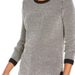 Charter Club Women's Textured Knit Sweater Dark Gray Size Petite Small