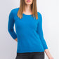 Maison Jules Women's Ribbed Crew-Neck Sweater  Blue Size Small