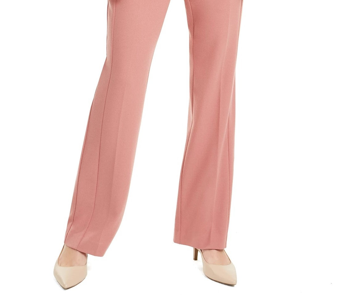 Alfani Women's Belted Straight-Leg Pants Pink Size 8