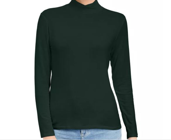 Style & Co Women's Mock Neck Top Black Size X-Large