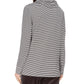 Charter Club Women's Striped Cowl-Neck Top Black Size XX-Large