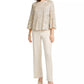 Alfani Women's Petite Snake-Embossed Wide-Leg Pants Med Brown Size 0