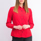 Charter Club Women's Button Down Cotton Corduroy Shirt Red Size Petite Medium