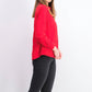 Charter Club Women's Button Down Cotton Corduroy Shirt Red Size Petite Medium
