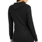 Charter Club Women's Patchwork Stitch Asymmetrical Collar Sweater Black Size X-Large