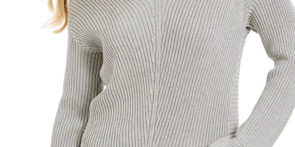 Charter Club Women's Cotton Textured V-Neck Sweater Gray Size Small
