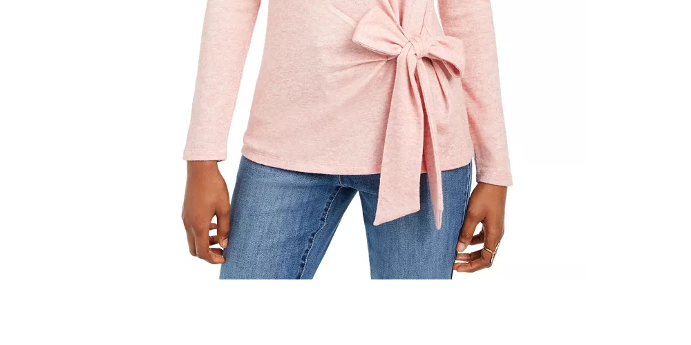 INC International Concepts Women's Side Tie Top Pink Size X-Large