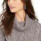 Charter Club Women's Cowl-Neck Cable-Knit Glitter Sweater Gray Size X-Large