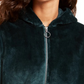 Ideology Women's Faux-Fur Quarter-Zip Hoodie Dark Green Size Small