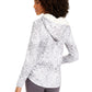 Ideology Women's Snake Print Rounded Hem Hoodie White Size Small