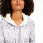 Ideology Women's Snake Print Rounded Hem Hoodie White Size Small