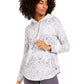 Ideology Women's Snake Print Rounded Hem Hoodie White Size Small