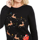 Karen Scott Women's Embroidered Reindeer Sweater Black Size Extra Large