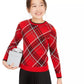 Charter Club Big Girls Plaid Family Sweater Red Size Medium