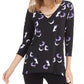 Alfani Women's Petite Hardware-Trim Top Purple Size Medium