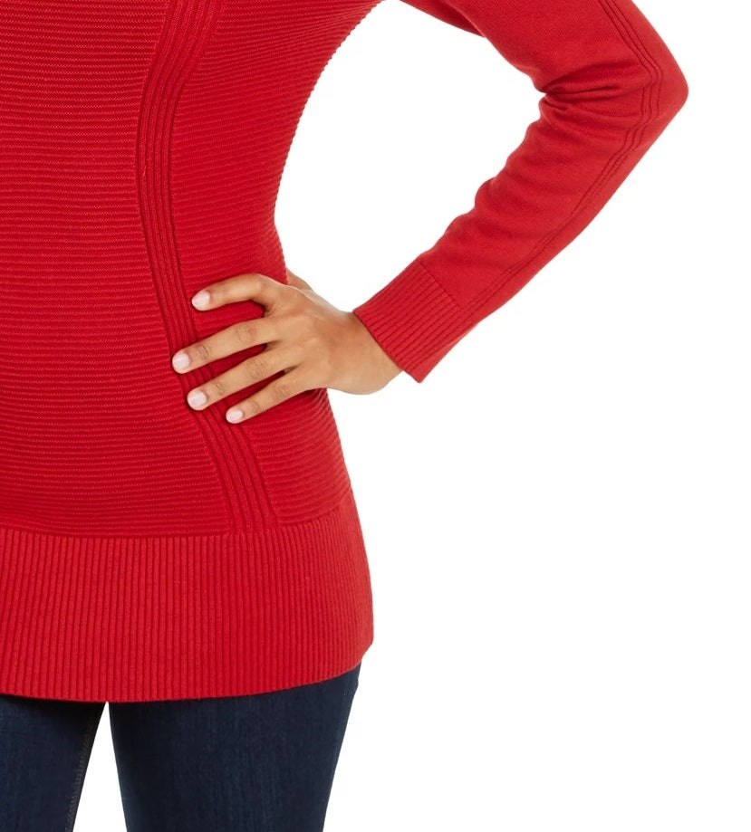 Style & Co Women's Mixed-Stitch Sweater Red Size Small