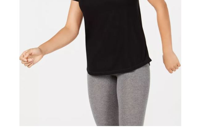 Ideology Women's Mesh Back T-Shirt Black Size XX-Large