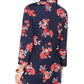 Charter Club Women's Floral Print Split-Neckline Tunic Blue Size XX-Large