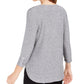 JM Collection Women's Ribbed Zip Detail Sweater Grey Size XX-Large
