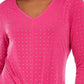 JM Women's Colletion Embellished Twist-Front Top Med Pink Size Small