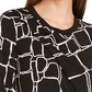 Alfani Women's Printed Pleat Front Top Black Size Small