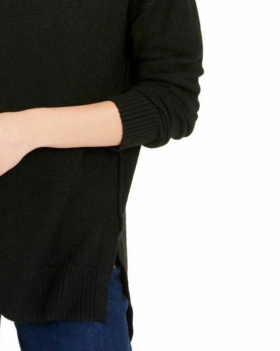 बार III विमेन टर्टलनेक हाई-लो स्वेटर काला साइज़ स्मॉल