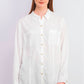 Charter Club Women's Woven Solid Tencel Shirt White Size Large