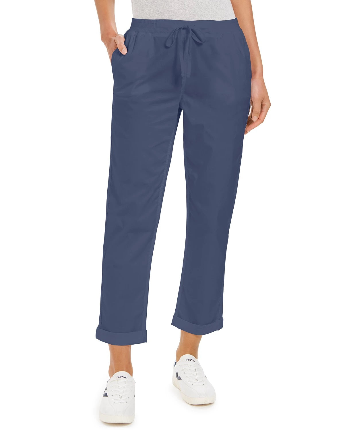 Style & Co Women's Pull On Cuffed Utility Pants Blue Size 6