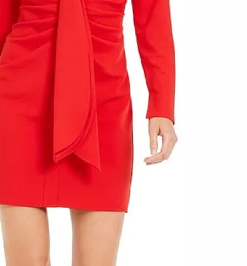 INC International Concepts Women's Drape-Front Sheath Dress Red Size Large