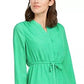Maison Jules Women's Printed Drawstring Dress Bright Green Size Medium