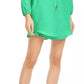 Maison Jules Women's Printed Drawstring Dress Bright Green Size Medium