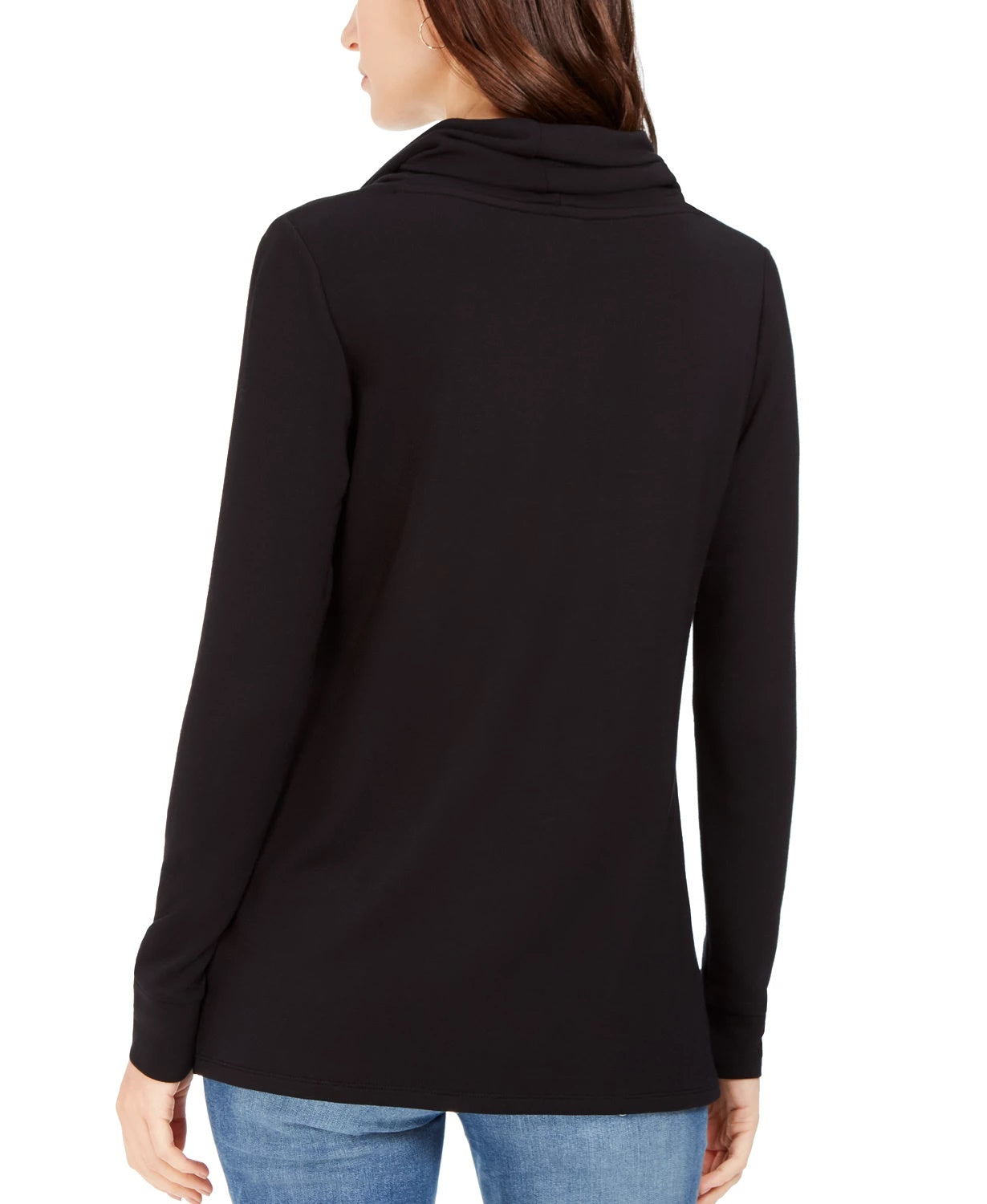 Charter Club Women's Cowlneck Top Black Size Medium