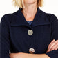 JM Collection Women's Textured Bell Sleeve Jacket Blue Size Small