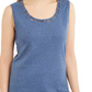 Karen Scott Women's Lattice Neck Tank Top Blue Size X-Small