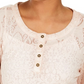 Style & Co Women's Lace Henley Top White Size Large