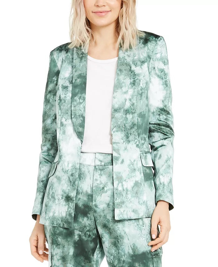 INC International Concepts Women's Tie Dye Blazer Green Size Small