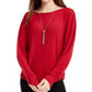 BCX Junior's Ribbed Sweater Red Size X-Large