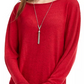 BCX Junior's Ribbed Sweater Red Size X-Large