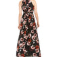 INC International Concepts Women's Floral-Print Halter Maxi Dress Black Size 6