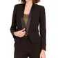 Bar III Women's Tuxedo Satin-Trim Open-Front Double-Breasted Blazer Black Size 12