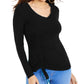Thalia Sodi Women' Cinch-Front Rhinestone Top Black Size Large
