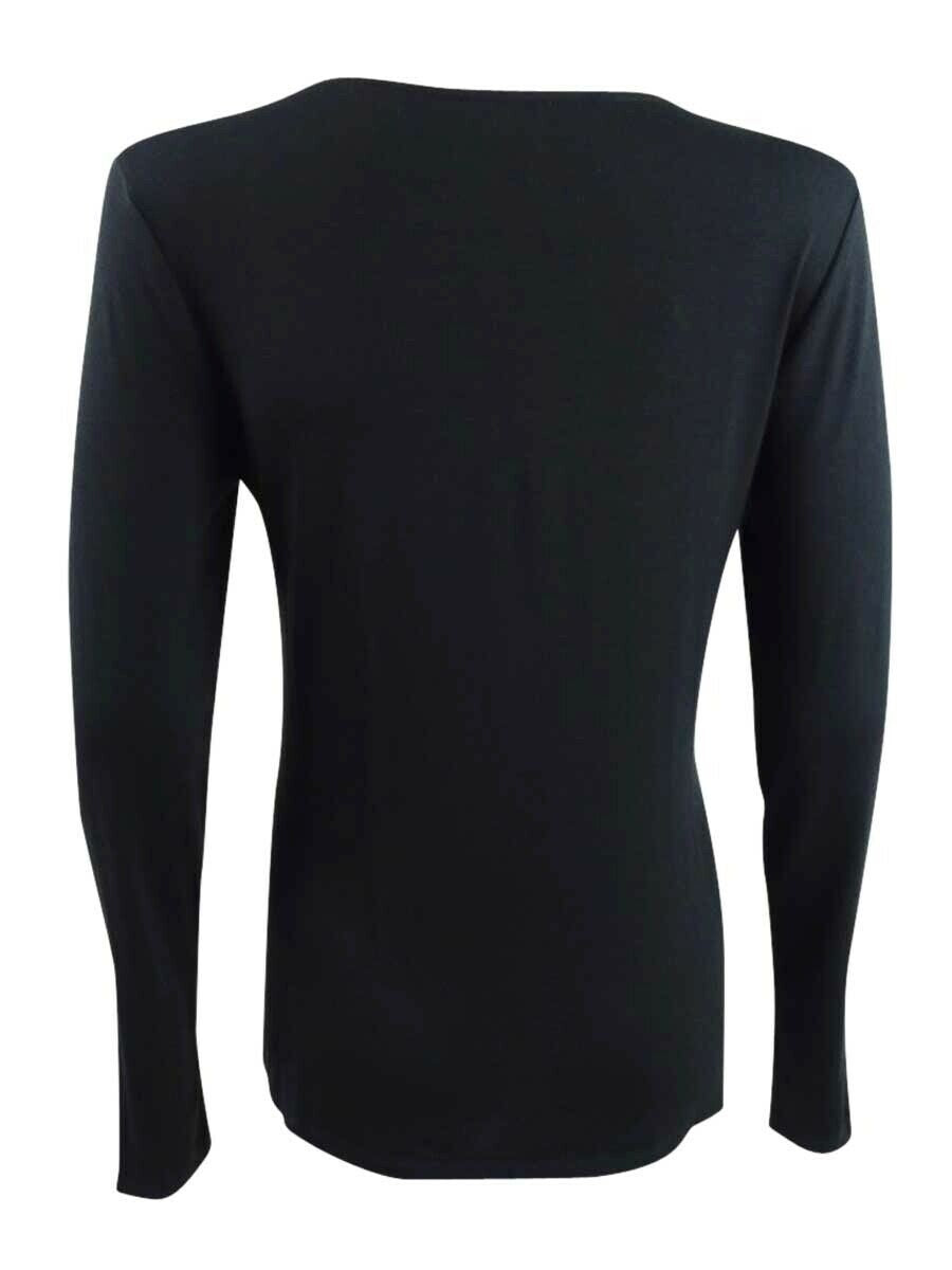 Thalia Sodi Women' Cinch-Front Rhinestone Top Black Size Large