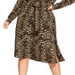 City Chic Women's Trendy Plus Leopard Print Shirtdress Black Size 22W