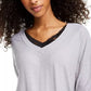 Self Esteem Juniors' Lace-Trim Top Gray Size Large