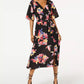 Trixxi Junior's Faux Wrap Midi Dress Black Size X-Small