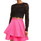 City Studios Junior's 2 Pc Lace Top & Satin Skirt Dress Pink Size 5
